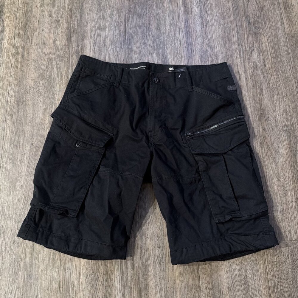 G-Star Raw Rovic Zip Loose 1/2 Cargo Shorts Size 36 Military Black 8 Pockets